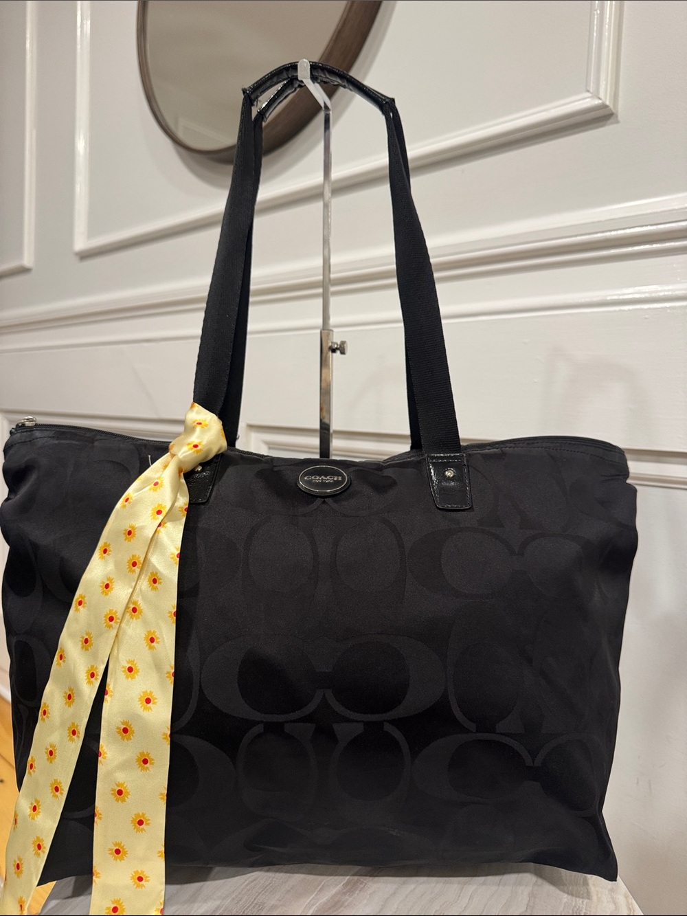Coach Bag Getaway Black Signature Nylon Packable Weekender Tote Set - Picture 5 of 17